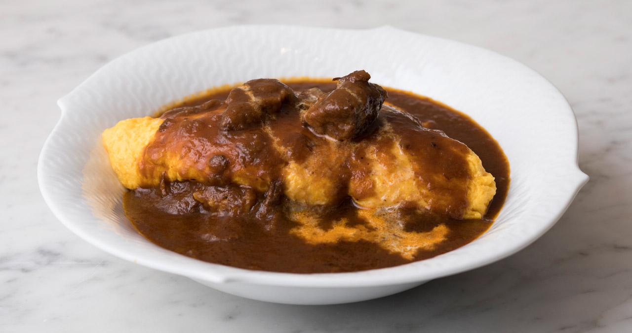 Hashed Beef Omelet Set 黒毛和牛のハッシュドビーフオムレツセット（ランチセット）